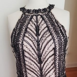 Beaded Chmapge Minuet Cocktail Dress Large